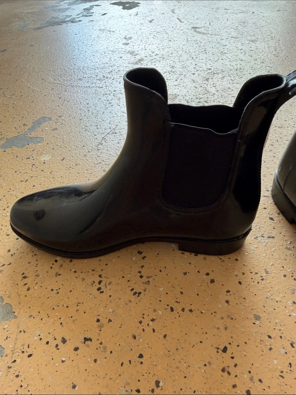 Black Patent Chelsea Ankle Boots - Sleek Waterproof Finish
